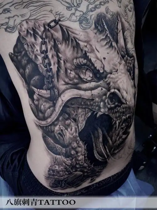 九龙拉棺纹身图案大全原图