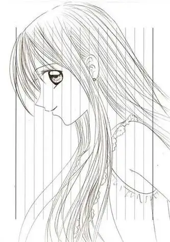 人物简笔画女生的侧脸简笔画仰头侧脸简笔画时尚女生侧面剪影效果简笔