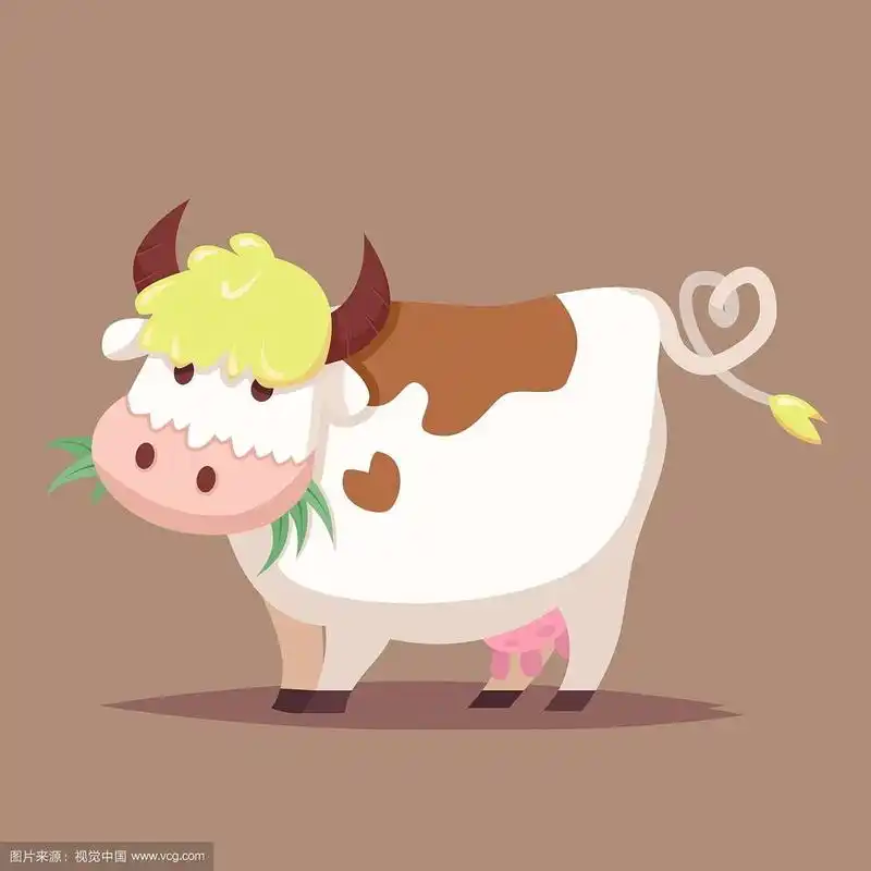 可爱的卡通牛