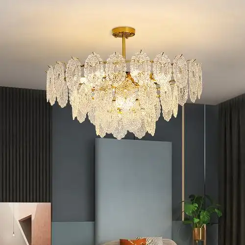 轻奢吊灯北欧简约现代客厅灯餐厅卧室水晶灯复古法式大厅玻璃灯具