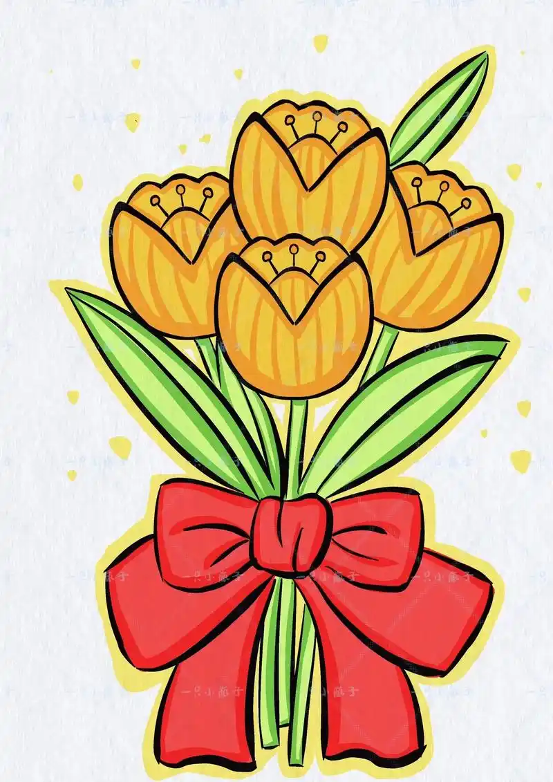 简笔画教程——教师节花束2.#简笔画 #一起学画画 #跟着抖 - 抖音