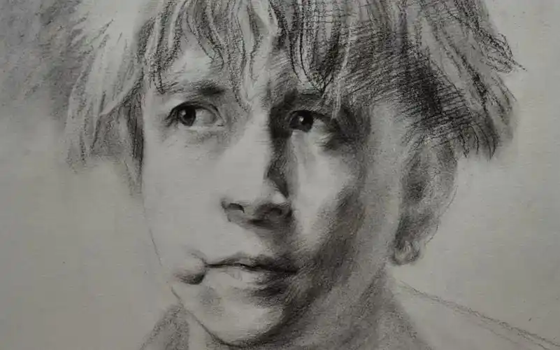 薛之谦头像素描练习啊!