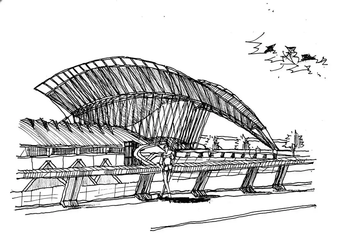 老本行.动动笔#黑白线描画 #设计手绘 #建筑手绘 - 抖音