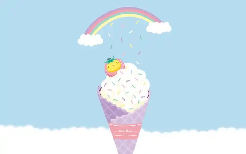 油爆叽丁少女心卡通图片桌面壁纸