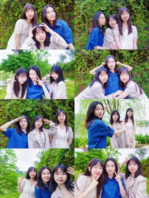 姐妹三人拍照姿势大全