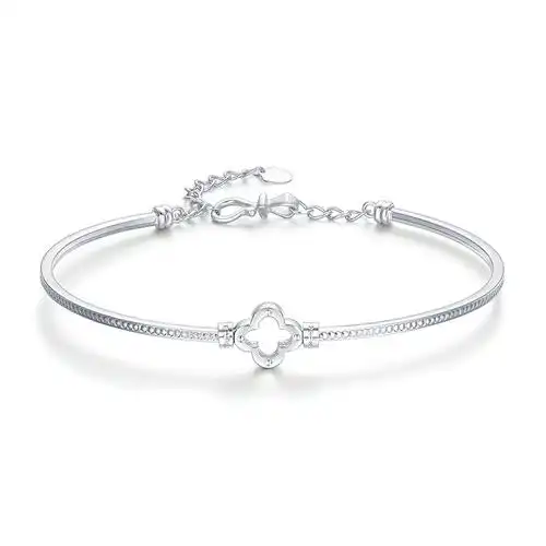 桂福珠宝四叶草铂金手镯女款时尚pt950白金镯子手饰