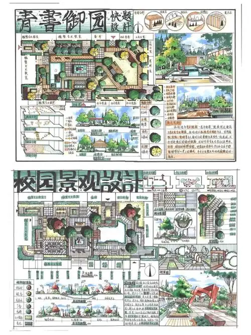 99园林景观快题99校园绿地|居住区景观