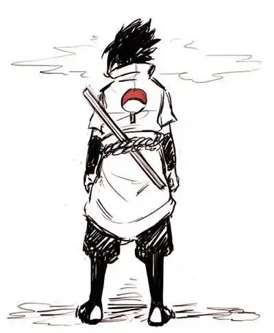 26张黑白火影忍者佐助纹身手稿素材