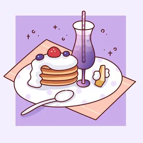 美食下午茶矢量插画