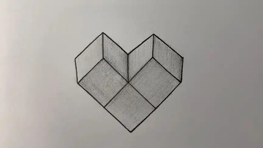 心型的立体图形画法,据说可以用来表白!