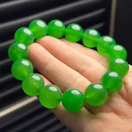 缅甸翡翠冰种绿手链帝王绿满绿手串高冰阳绿珠圆珠-阿里巴巴