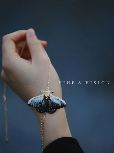 yihe原创设计蓝凌独特小众文艺个性陶瓷高领项链