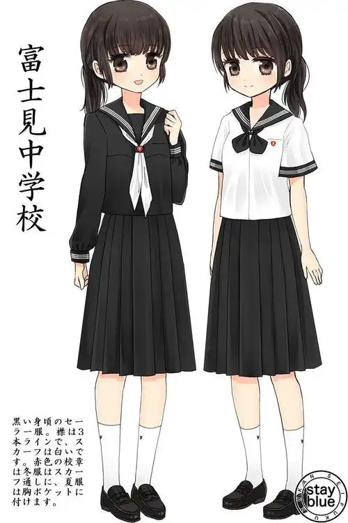 日本学校制服图鉴赏不同造型的二次元妹子相当萌