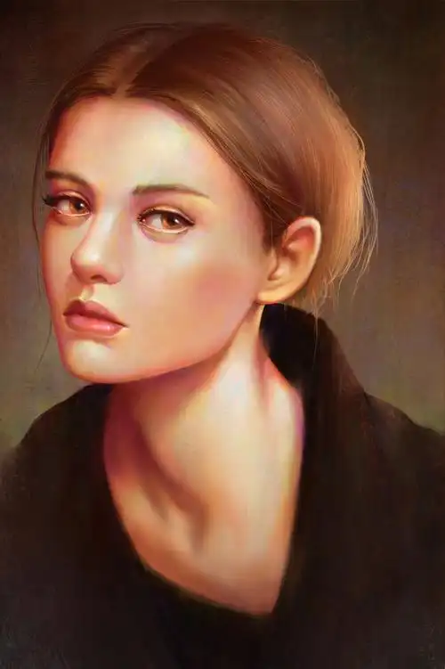 一张写实风格的肖像作品