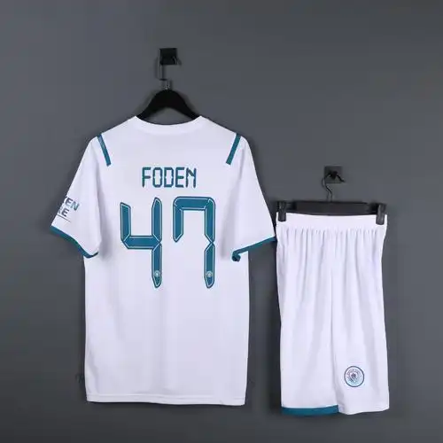 新款21-22赛季曼城客场球衣德布劳内格拉利什短袖足球服球衣套装