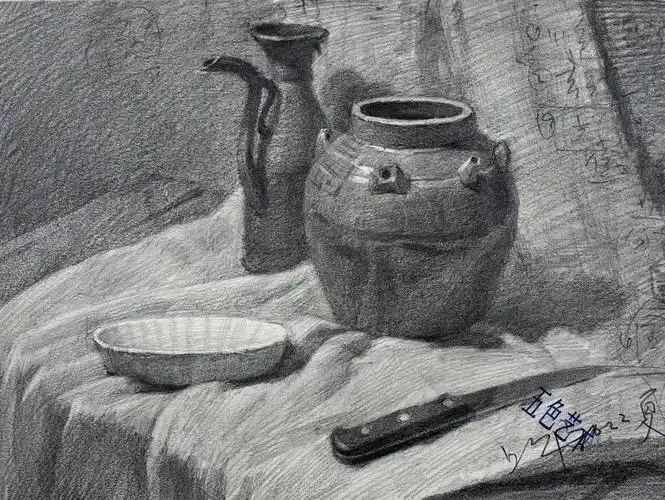 感觉难的可以临摹单个素描步骤图