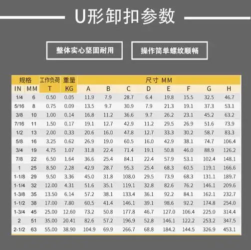 定制适用弓形卸扣d形卸扣起重卸扣u型卸扣吊环卡环马蹄扣活扣美式卸扣