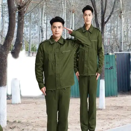 老式87涤卡面料式陆作训服工作电焊服训练服绿怀旧作训体能服