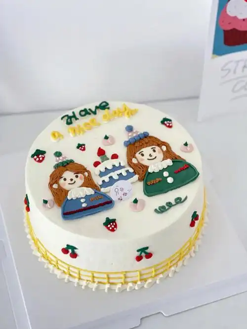 ins手绘姐妹蛋糕