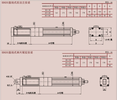 sdg50系列电动缸选型指南