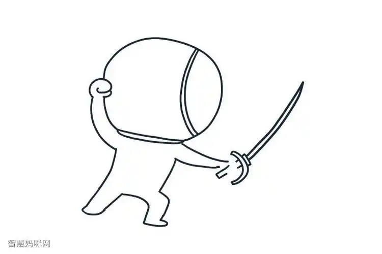 简单的奥运简笔画击剑