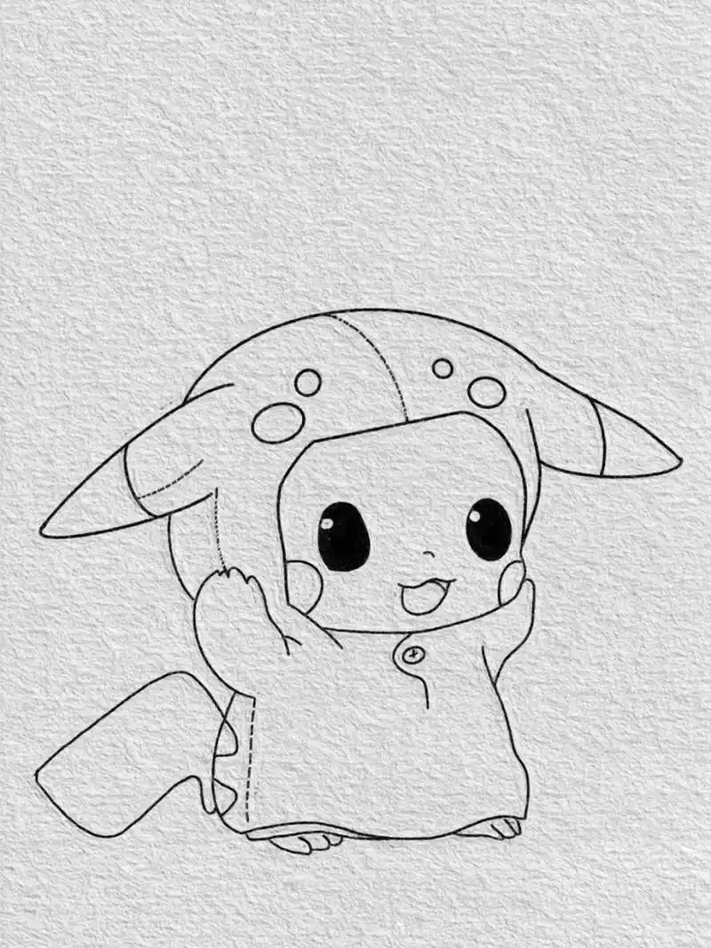 皮卡丘简笔画教程已附色(91) 最近运气不怎么样,卡号的丢失导致我上不