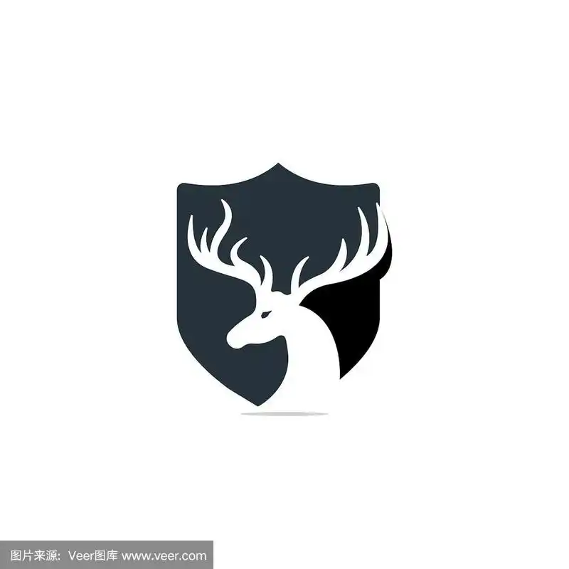 鹿头标志设计模板.