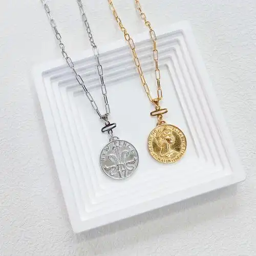 2024新款s925通体纯银设计师款ins风双面女王牌项链锁骨链一件代