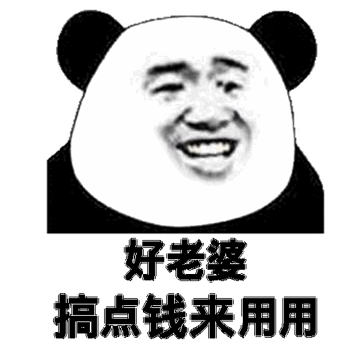 熊猫头表情包好老婆搞点钱来用用熊猫钱来用用搞点表情