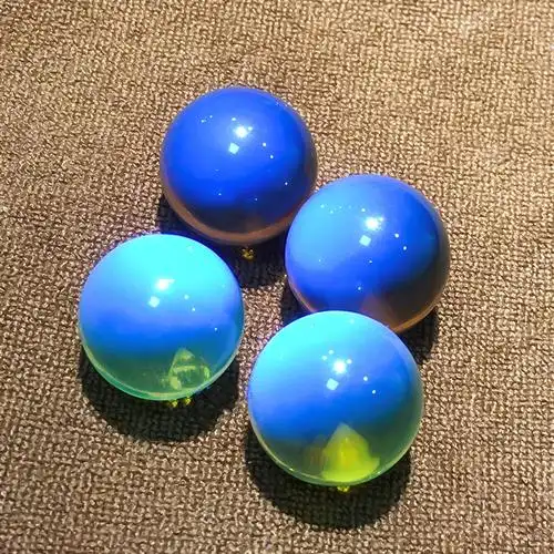 梦莹7a天然墨西哥蓝珀散珠 净水蓝琥珀圆珠吊坠项链diy多宝配饰 7a