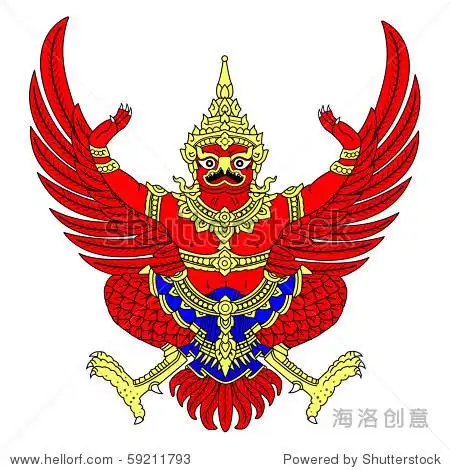 泰国徽,密封或国徽,孤立在白色背景.