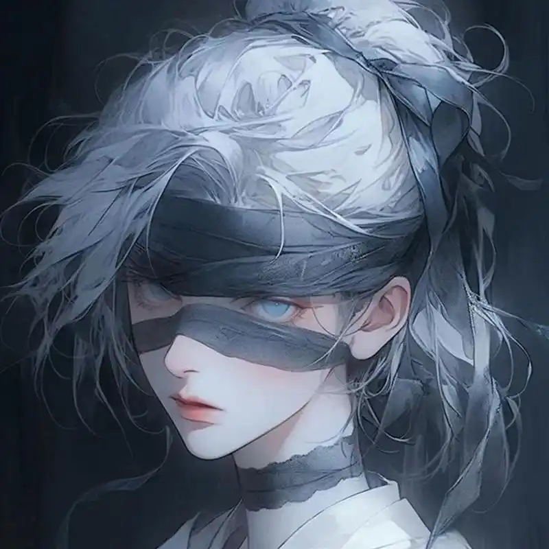 黑白色系 清冷破碎感的女生动漫头像 神秘清冷同时又带着一丝破碎的美