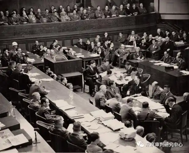1946年5月3日,远东国际军事法庭法官席.