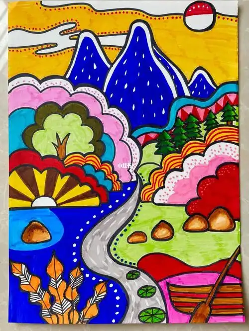 马克笔山水风景临摹