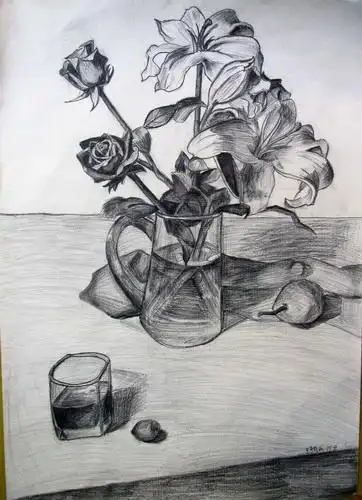 《素描静物》/少儿绘画作品/儿童画/网络美术馆_中国少儿美术教育网