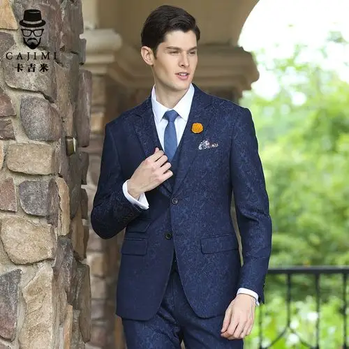 西装男套装婚礼修身休闲秋季男新郎结婚礼服正装男士西服套装定制