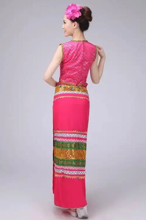 修身 纳泼水节民族风现代舞蹈服装 傣族女裙成人新款 - 女装/女士精品