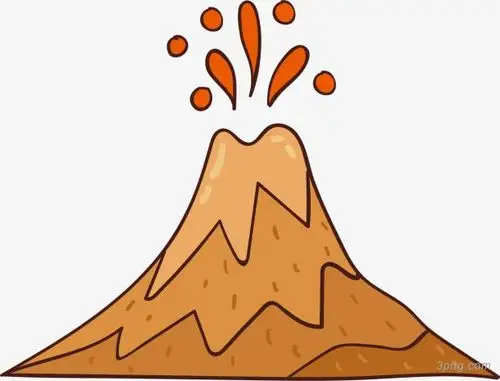 火山喷发卡通风格矢量
