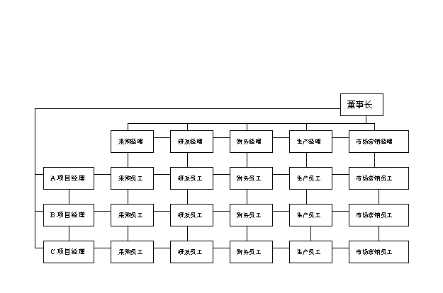 图5-6 矩阵制组织结构