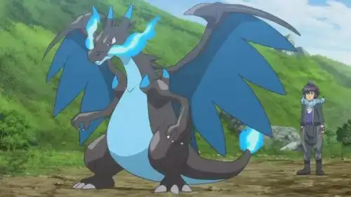 阿岚的mega喷火龙(x)从已经公布的资料来看,阿岚所持有的宝可梦有