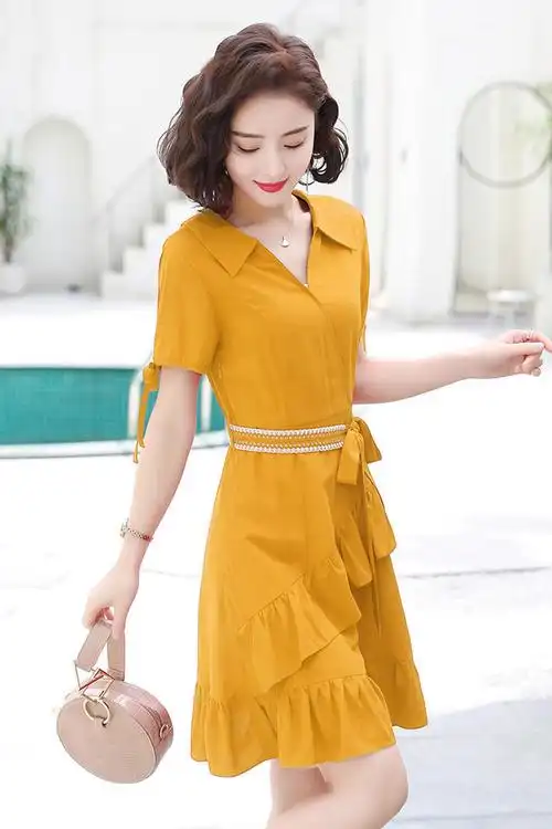 连衣裙女夏季新款韩版法式洋气气质仙女裙收腰显瘦小个子裙子