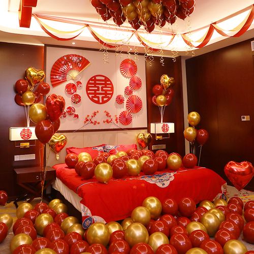装饰婚房布置套装女方方家新娘卧室新房气球气球