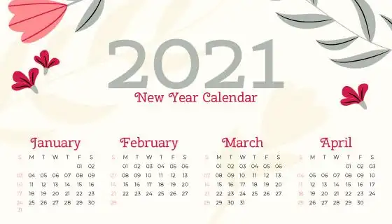 多彩简单的2021年日历矢量素材eps