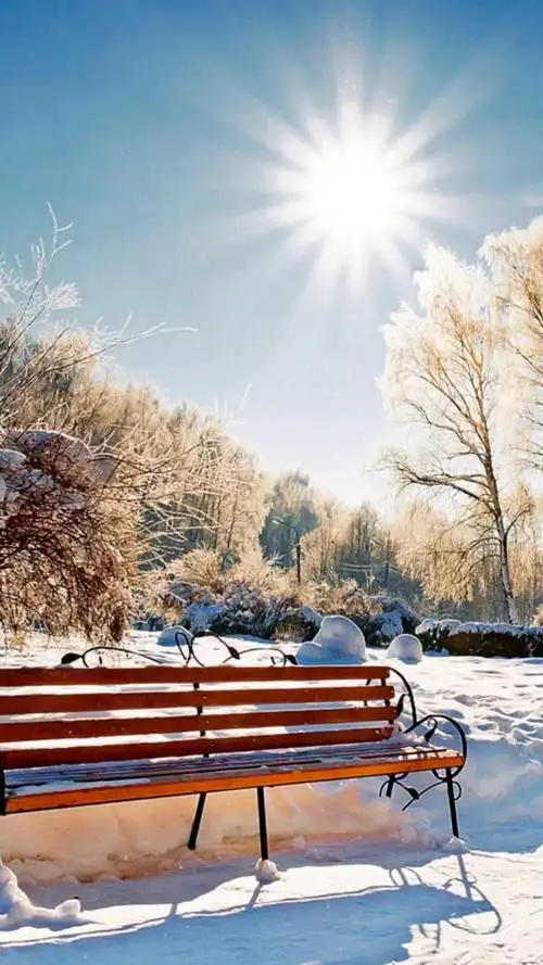 唯美冬季雪景,高清图片,手机锁屏桌面-壁纸族