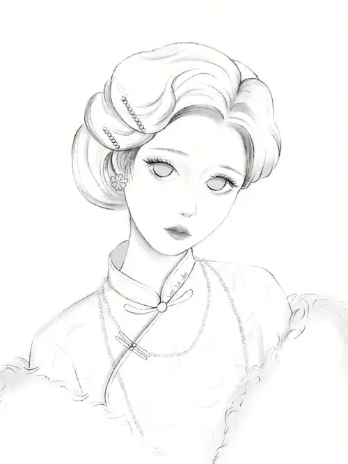 插画线稿入门练习人物头像线稿