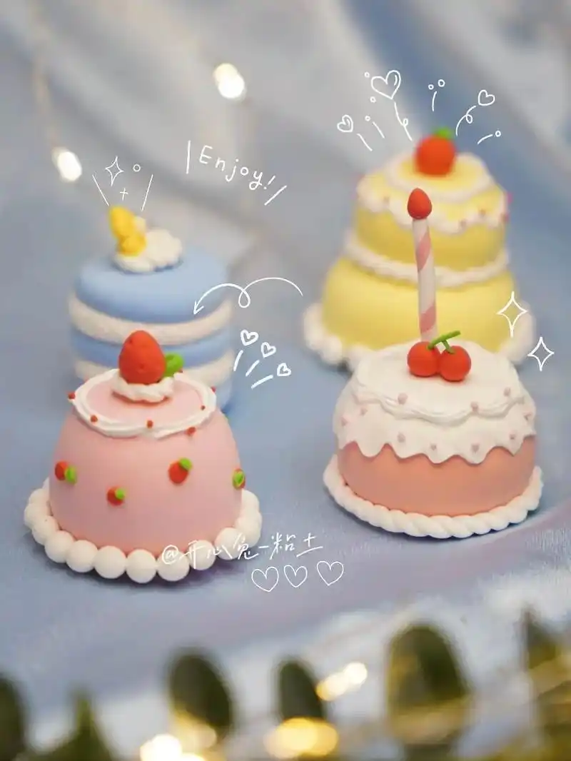 超轻粘土教程‖4款甜品蛋糕90(超简单).天气开始转冷94  - 抖音