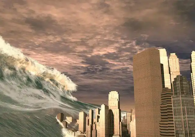 海啸来临前,潮汐会反复的涨落,并且海啸席卷的速度几乎就是一瞬间