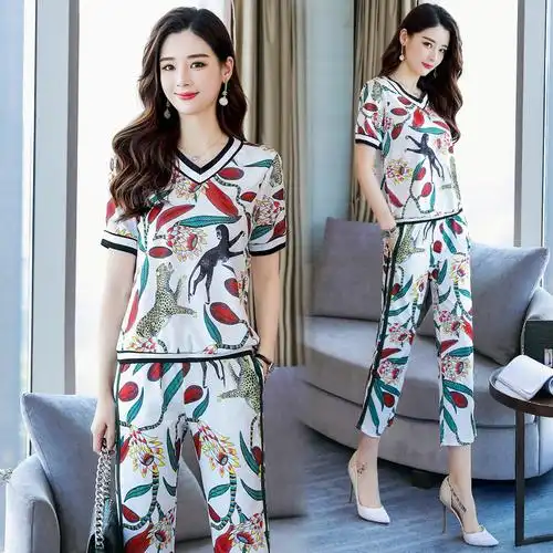 夏款套装女时尚两件套女士新品显瘦百搭小香风时髦套装气质淑女潮