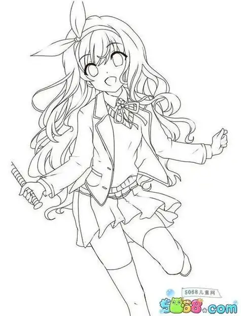 卡通人物简笔画美少女古代简单