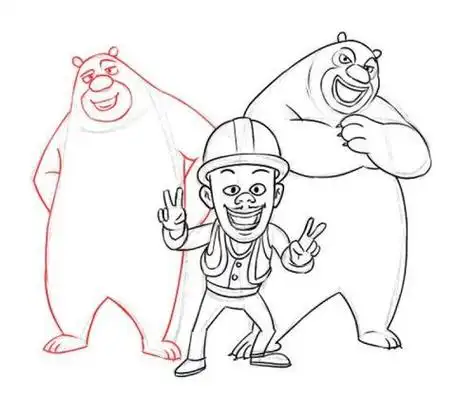 熊出没之熊熊日记简笔画